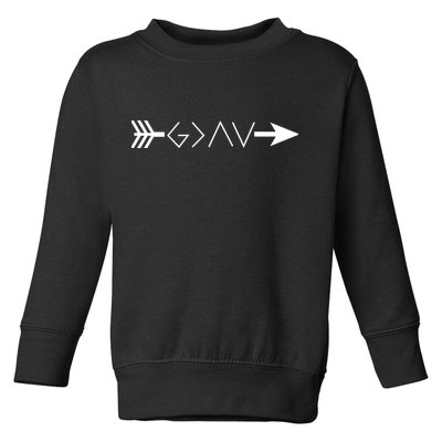 Inspirational Christian God Is Greater Than The High And Lows Shooting Arrow Toddler Sweatshirt
