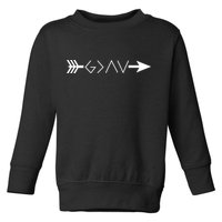 Inspirational Christian God Is Greater Than The High And Lows Shooting Arrow Toddler Sweatshirt
