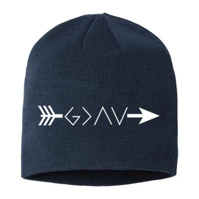 Inspirational Christian God Is Greater Than The High And Lows Shooting Arrow Sustainable Beanie