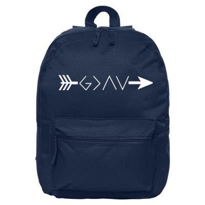 Inspirational Christian God Is Greater Than The High And Lows Shooting Arrow 16 in Basic Backpack