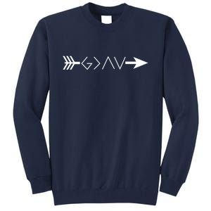 Inspirational Christian God Is Greater Than The High And Lows Shooting Arrow Tall Sweatshirt