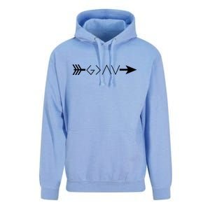 Inspirational Christian God Is Greater Than The High And Lows Shooting Arrow Unisex Surf Hoodie