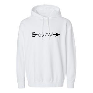 Inspirational Christian God Is Greater Than The High And Lows Shooting Arrow Garment-Dyed Fleece Hoodie