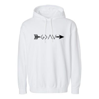 Inspirational Christian God Is Greater Than The High And Lows Shooting Arrow Garment-Dyed Fleece Hoodie