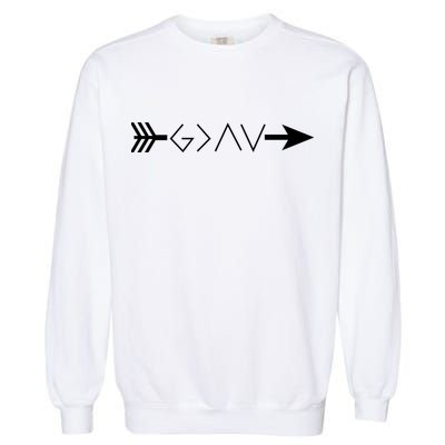 Inspirational Christian God Is Greater Than The High And Lows Shooting Arrow Garment-Dyed Sweatshirt