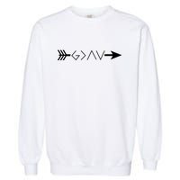 Inspirational Christian God Is Greater Than The High And Lows Shooting Arrow Garment-Dyed Sweatshirt