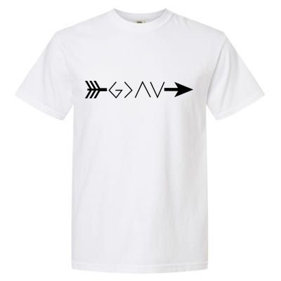 Inspirational Christian God Is Greater Than The High And Lows Shooting Arrow Garment-Dyed Heavyweight T-Shirt