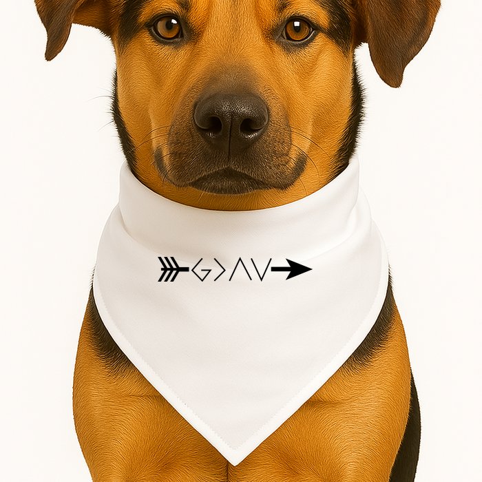 Inspirational Christian God Is Greater Than The High And Lows Shooting Arrow USA-Made Doggie Bandana