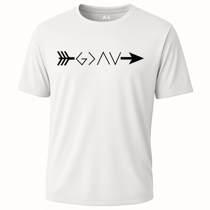 Inspirational Christian God Is Greater Than The High And Lows Shooting Arrow Performance Shirt