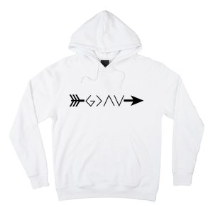 Inspirational Christian God Is Greater Than The High And Lows Shooting Arrow Hoodie