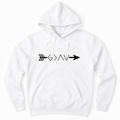 Inspirational Christian God Is Greater Than The High And Lows Shooting Arrow Hoodie