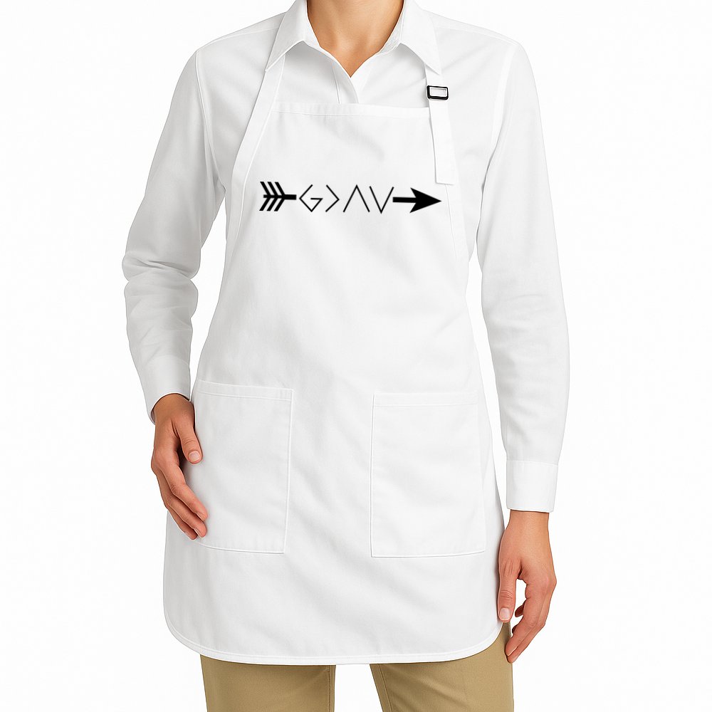 Inspirational Christian God Is Greater Than The High And Lows Shooting Arrow Apron