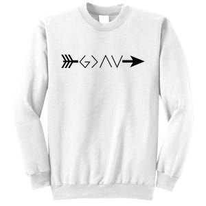 Inspirational Christian God Is Greater Than The High And Lows Shooting Arrow Sweatshirt