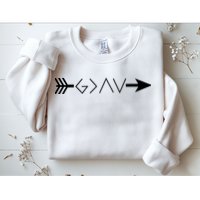 Inspirational Christian God Is Greater Than The High And Lows Shooting Arrow Sweatshirt