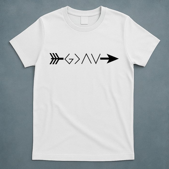 Inspirational Christian God Is Greater Than The High And Lows Shooting Arrow T-Shirt