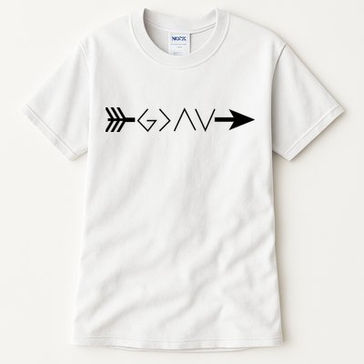 Inspirational Christian God Is Greater Than The High And Lows Shooting Arrow Tall T-Shirt
