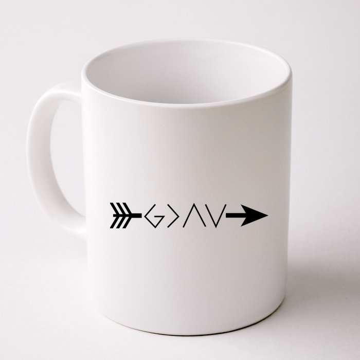 Inspirational Christian God Is Greater Than The High And Lows Shooting Arrow Mug