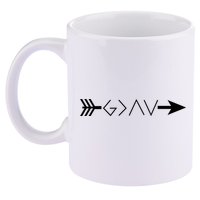 Inspirational Christian God Is Greater Than The High And Lows Shooting Arrow 11oz C Handle Ceramic Mug