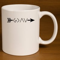 Inspirational Christian God Is Greater Than The High And Lows Shooting Arrow 11oz C Handle Ceramic Mug