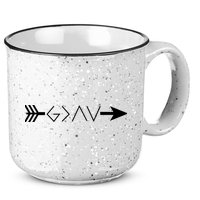 Inspirational Christian God Is Greater Than The High And Lows Shooting Arrow 15oz Campfire Ceramic Mug