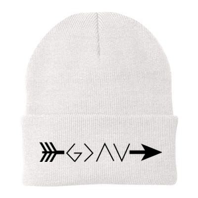 Inspirational Christian God Is Greater Than The High And Lows Shooting Arrow Knit Cap Winter Beanie