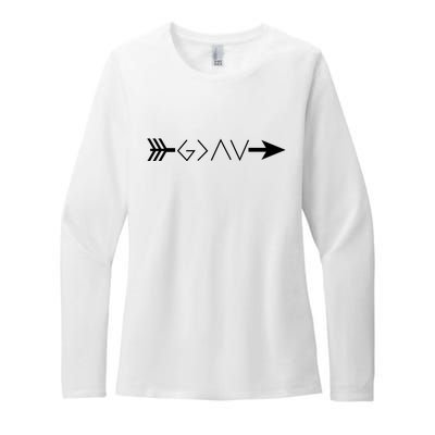 Inspirational Christian God Is Greater Than The High And Lows Shooting Arrow Womens CVC Long Sleeve Shirt