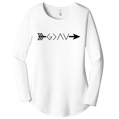 Inspirational Christian God Is Greater Than The High And Lows Shooting Arrow Women's Perfect Tri Tunic Long Sleeve Shirt