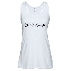 Inspirational Christian God Is Greater Than The High And Lows Shooting Arrow Ladies Essential Flowy Tank