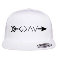 Inspirational Christian God Is Greater Than The High And Lows Shooting Arrow Flat Bill Trucker Hat