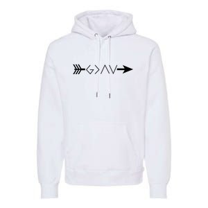 Inspirational Christian God Is Greater Than The High And Lows Shooting Arrow Premium Hoodie