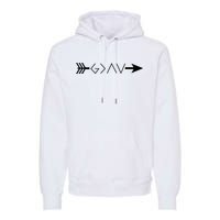 Inspirational Christian God Is Greater Than The High And Lows Shooting Arrow Premium Hoodie