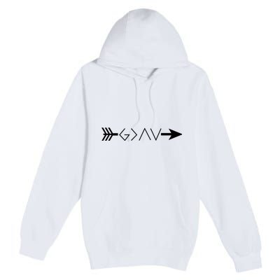 Inspirational Christian God Is Greater Than The High And Lows Shooting Arrow Premium Pullover Hoodie