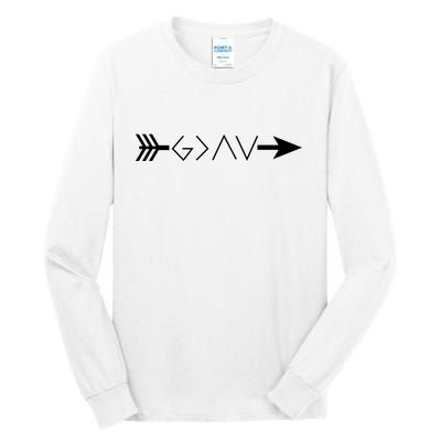 Inspirational Christian God Is Greater Than The High And Lows Shooting Arrow Tall Long Sleeve T-Shirt