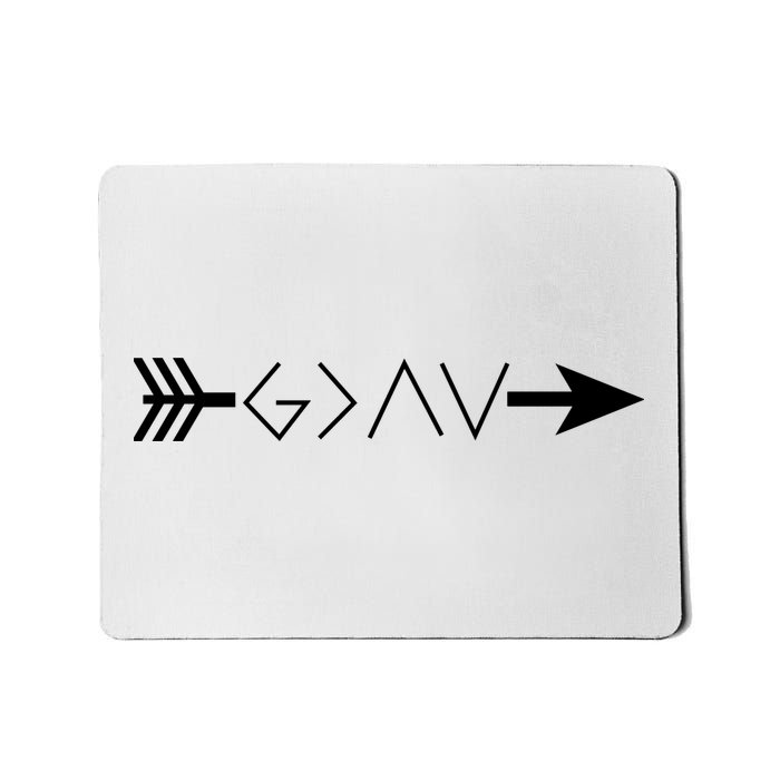 Inspirational Christian God Is Greater Than The High And Lows Shooting Arrow Mousepad