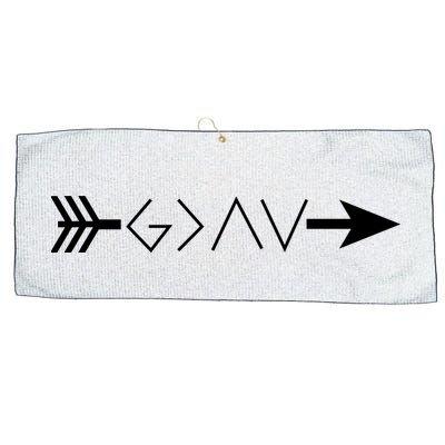 Inspirational Christian God Is Greater Than The High And Lows Shooting Arrow Large Microfiber Waffle Golf Towel