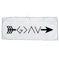 Inspirational Christian God Is Greater Than The High And Lows Shooting Arrow Large Microfiber Waffle Golf Towel