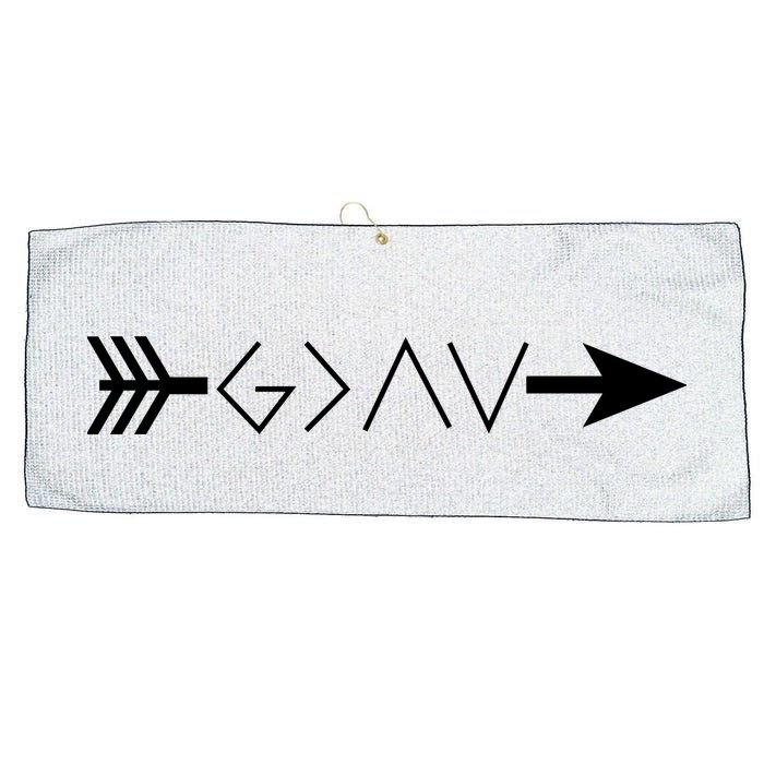 Inspirational Christian God Is Greater Than The High And Lows Shooting Arrow Large Microfiber Waffle Golf Towel