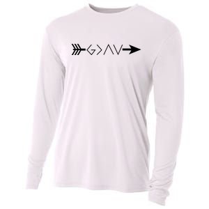 Inspirational Christian God Is Greater Than The High And Lows Shooting Arrow Cooling Performance Long Sleeve Crew