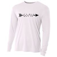 Inspirational Christian God Is Greater Than The High And Lows Shooting Arrow Cooling Performance Long Sleeve Crew