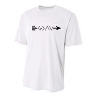 Inspirational Christian God Is Greater Than The High And Lows Shooting Arrow Youth Performance Sprint T-Shirt