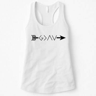 Inspirational Christian God Is Greater Than The High And Lows Shooting Arrow Womens Tank Top