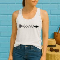 Inspirational Christian God Is Greater Than The High And Lows Shooting Arrow Womens Tank Top