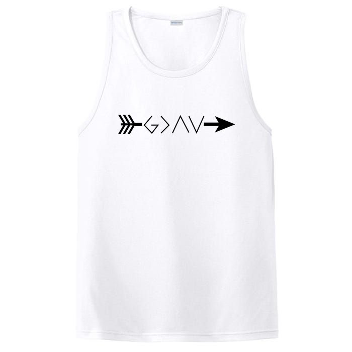 Inspirational Christian God Is Greater Than The High And Lows Shooting Arrow PosiCharge Competitor Tank