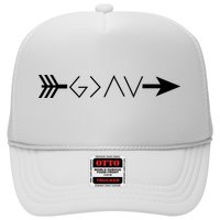 Inspirational Christian God Is Greater Than The High And Lows Shooting Arrow Hat