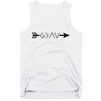 Inspirational Christian God Is Greater Than The High And Lows Shooting Arrow Tank Top