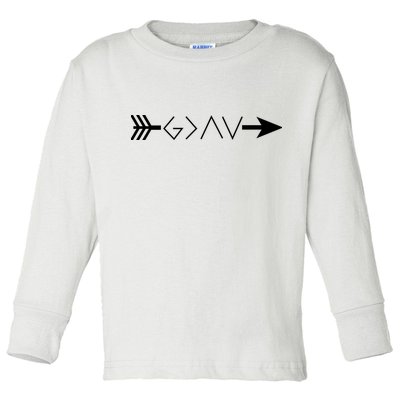 Inspirational Christian God Is Greater Than The High And Lows Shooting Arrow Toddler Long Sleeve Shirt