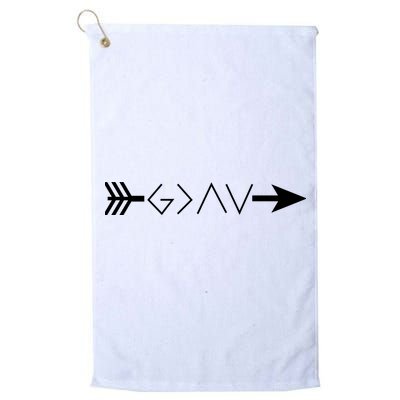 Inspirational Christian God Is Greater Than The High And Lows Shooting Arrow Golf Towel