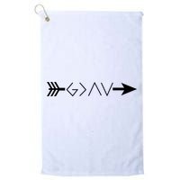 Inspirational Christian God Is Greater Than The High And Lows Shooting Arrow Golf Towel