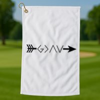 Inspirational Christian God Is Greater Than The High And Lows Shooting Arrow Golf Towel