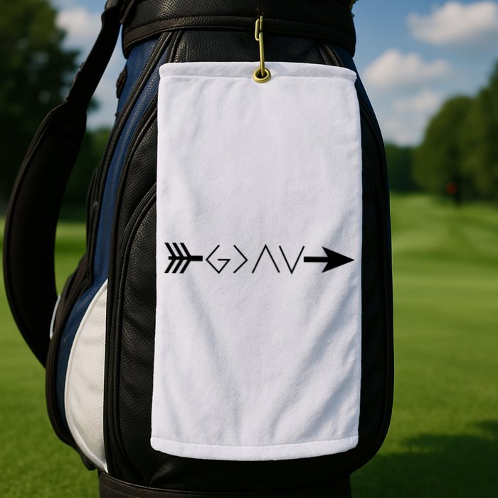 Inspirational Christian God Is Greater Than The High And Lows Shooting Arrow Golf Towel